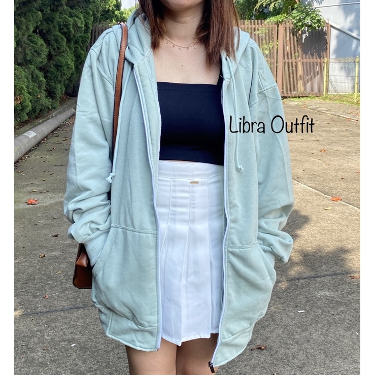 Oversize Hoodie zipper Wanita Switer polos Hodie Korean Style by Libra