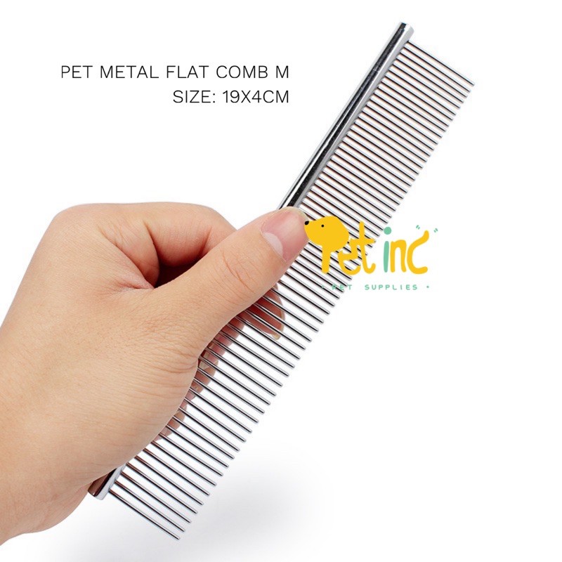 Pet metal flat comb M