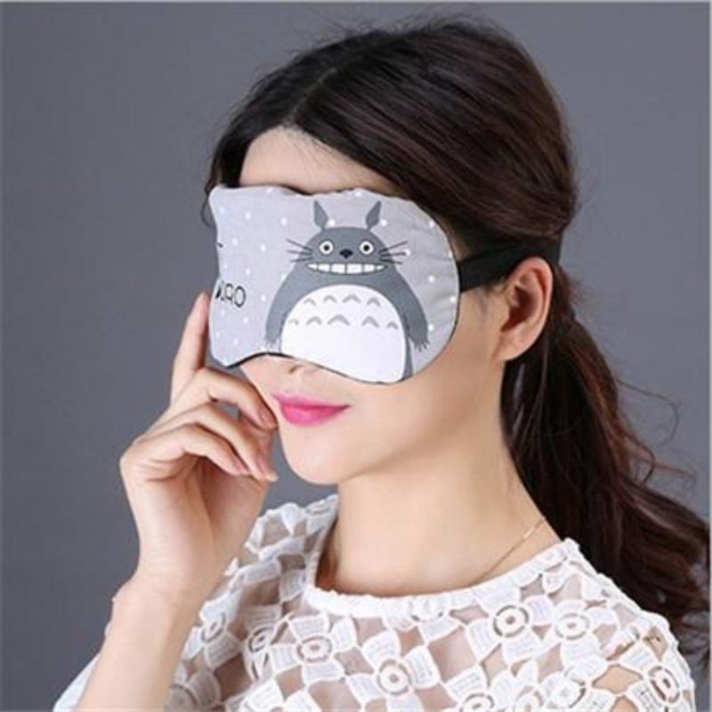 Penutup mata tidur dengan gel pendingin motif kartun doraemon minions totoro kumamon