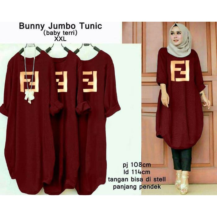 Dumma Tunik bahan Tosalie Crepe Import ori by ALILA Long Tunik High Quality Tunik kualitas Butik i