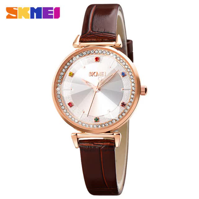 Jam Tangan Wanita SKMEI 1780 Kulit Women's Watches Ladies Quartz Clock Anti Air