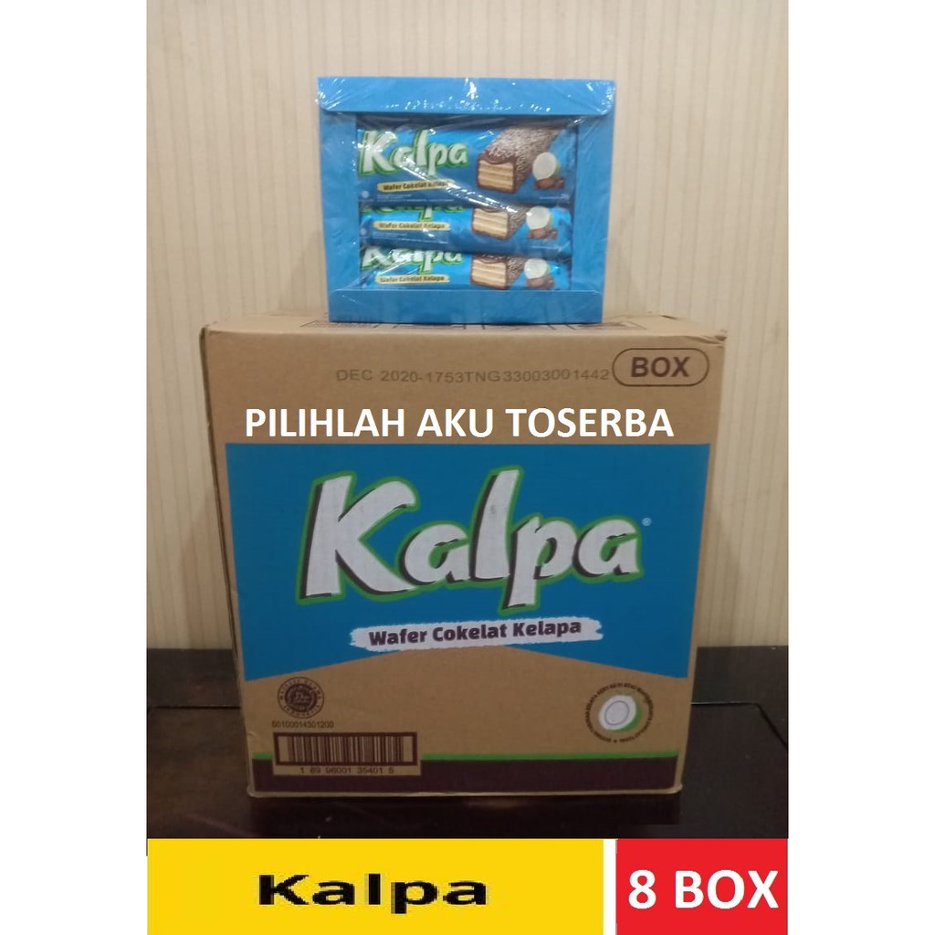 Kalpa Wafer Coklat Kelapa - 1 kardus isi 8 box (12 pcs 22 gr)