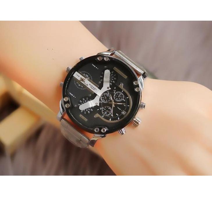 [PROMO KFE90] BEST SELLER JAM TANGAN PRIA DIESEL RANTAI TRIPLETIME PAKET DIAMETER 5CM||JAM TANGAN FA
