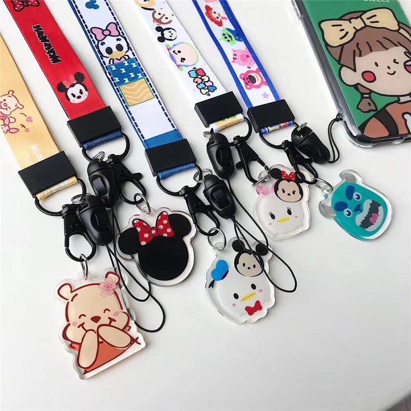 A Cartoon Pendant + A Nylon lanyard can be used as a Phone ID Badge Camera band