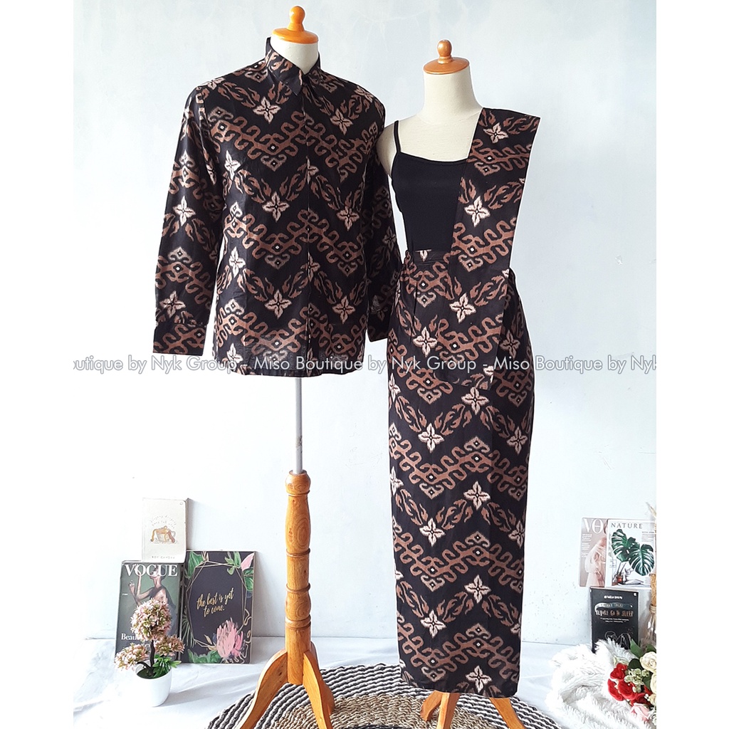 (TERBARU) MISO BUTIK - Batik Modern Aretha Premium - Kemeja Pria dan Rok Selendang Batik Katun Adem - Bawahan Kebaya Seragam Kondangan - Spesial Batik Best Seller 2022 - Rok Span Batik Terlaris