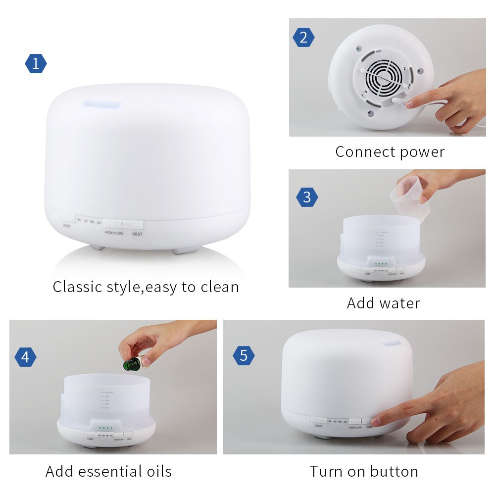 PELEMBAB RUANGAN AIR HUMIDIFIER ULTRASONIC HUMI H24 DIFFUSER AROMATHERAPHY 7 LED COLOR WITH REMOTE CONTROL 300ML