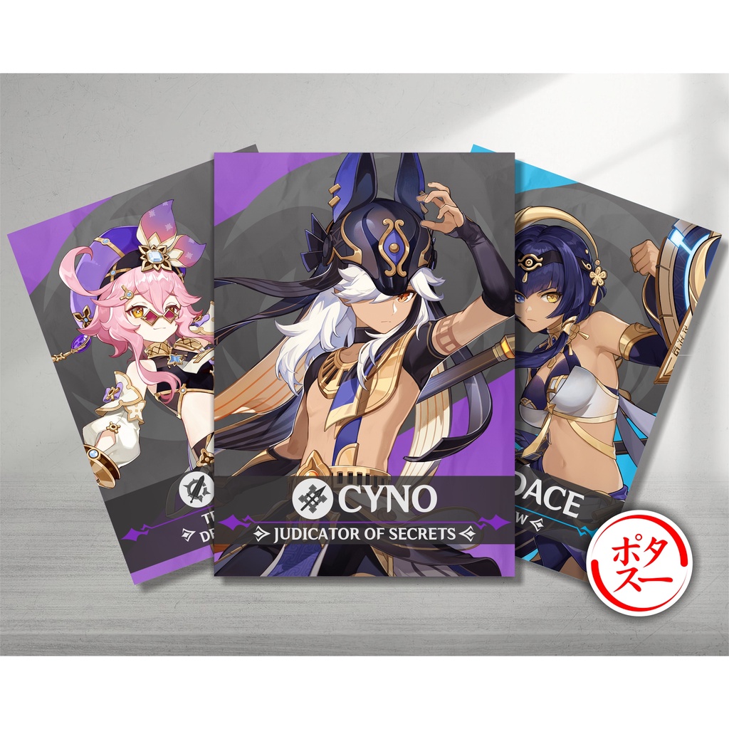 Koleksi Poster A4 Anime Game Genshin Impact B2 - Ayaka Ganyu Eula HuTao Kazuha Keqing Klee Nahida Nilou Shenhe Shinobu Raiden Shogun Xiao Yae Miko Yelan Zhongli