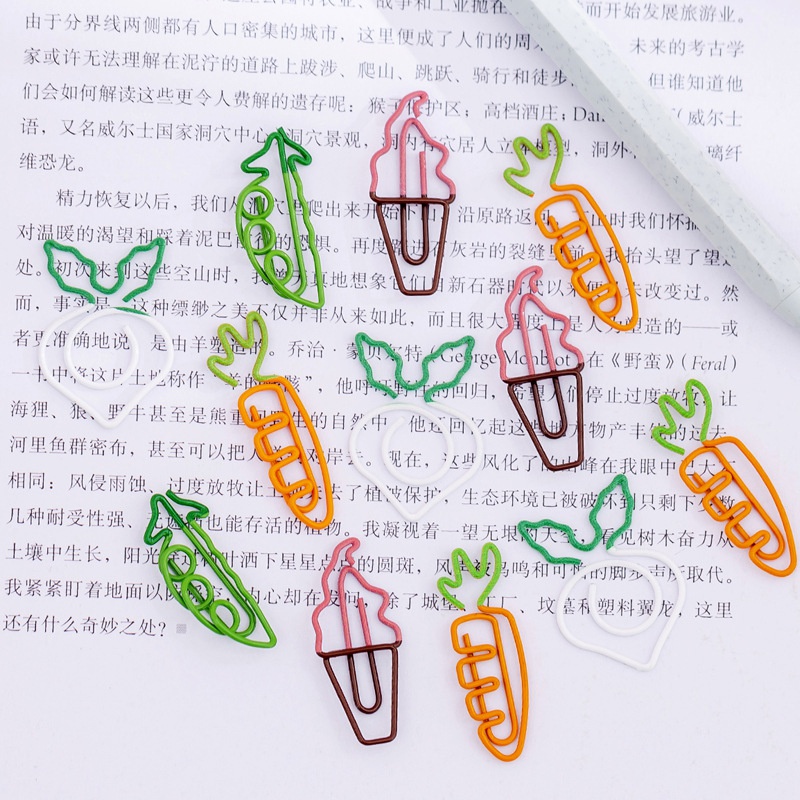 Carrot Shape Paper Clip Bookmark Student Book Page Clip Metal Clips Note Clip Document Organizing Tool