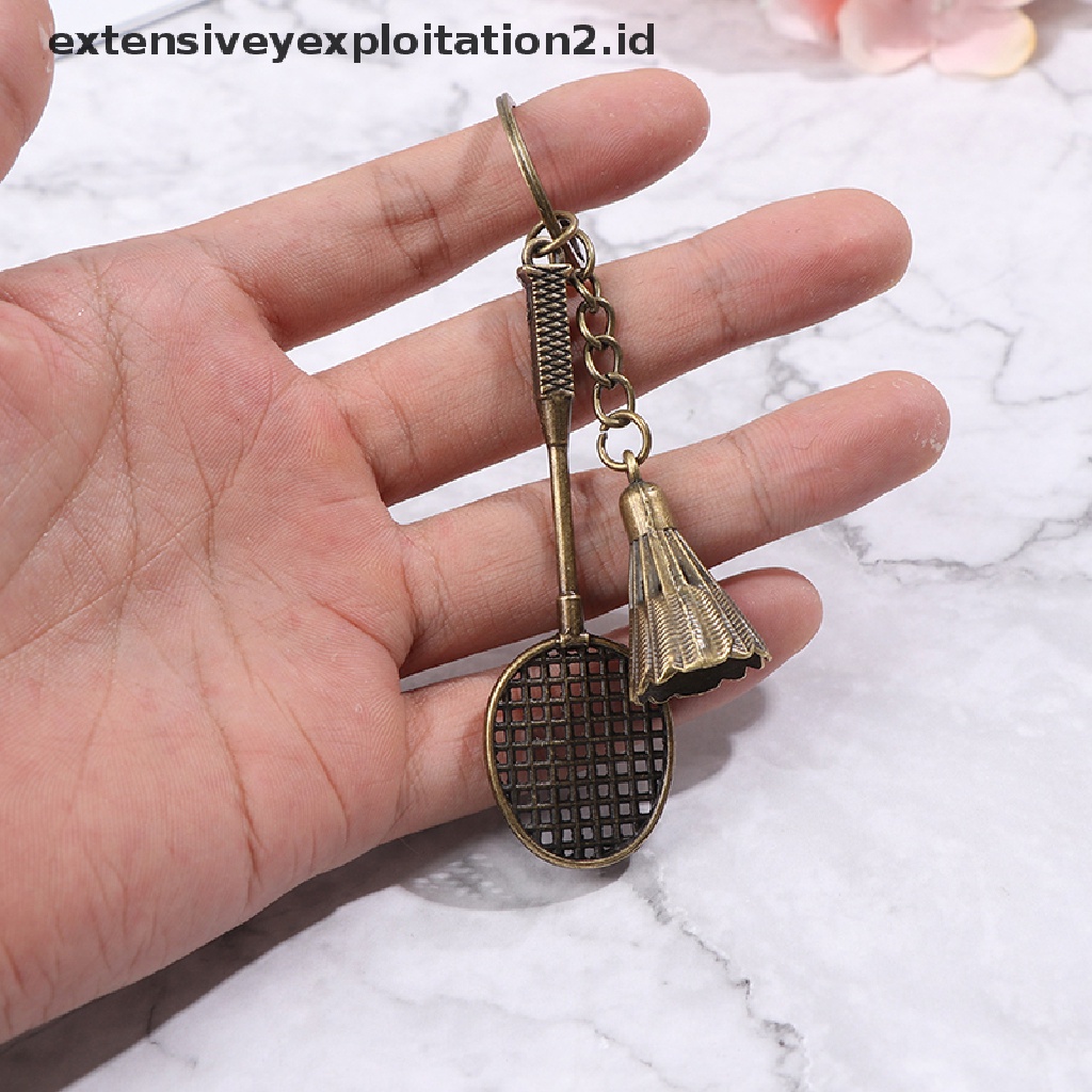 (Hotter 1) Gantungan Kunci Bentuk Raket Badminton Bahan metal