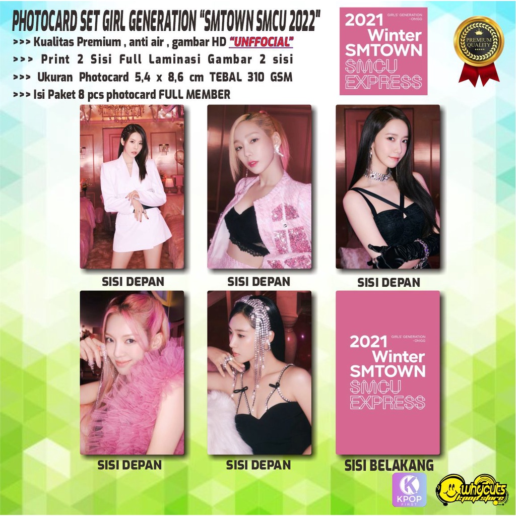 PHOTOCARD SET KPOP PREMIUM GIRL GENERATION // SEASON GREETING 2022 // SMTOOWN EXPRESS 2022 // PRINT 2 SISI LAMINASI // ISI 5 PCS