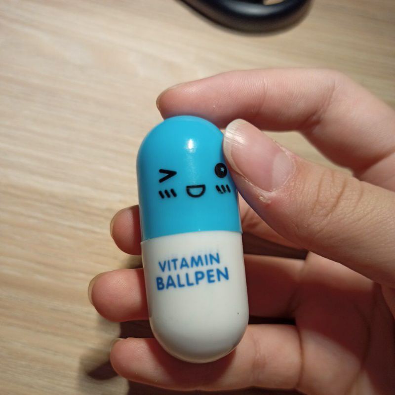 

pulpen lucu bentuk obat warna biru gemushh