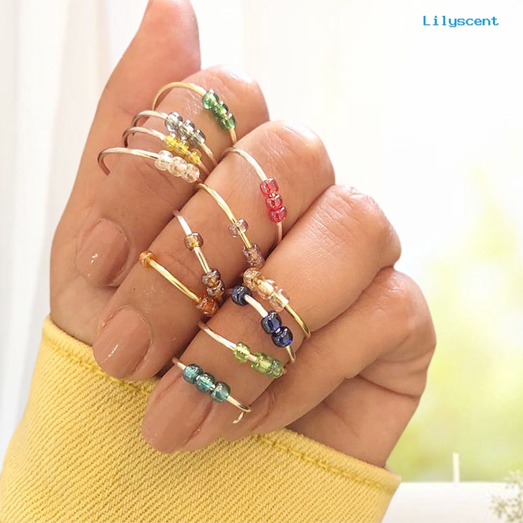 Lc 5Pcs / Set Mainan Fidget Ring Spiral Bahan Tembaga Untuk Penghilang stress