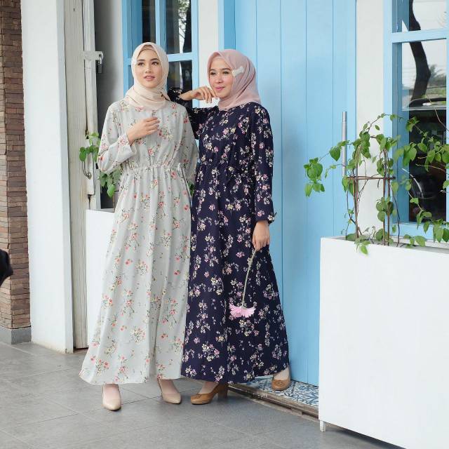 Gamis shabby busui Homey flowery maxi