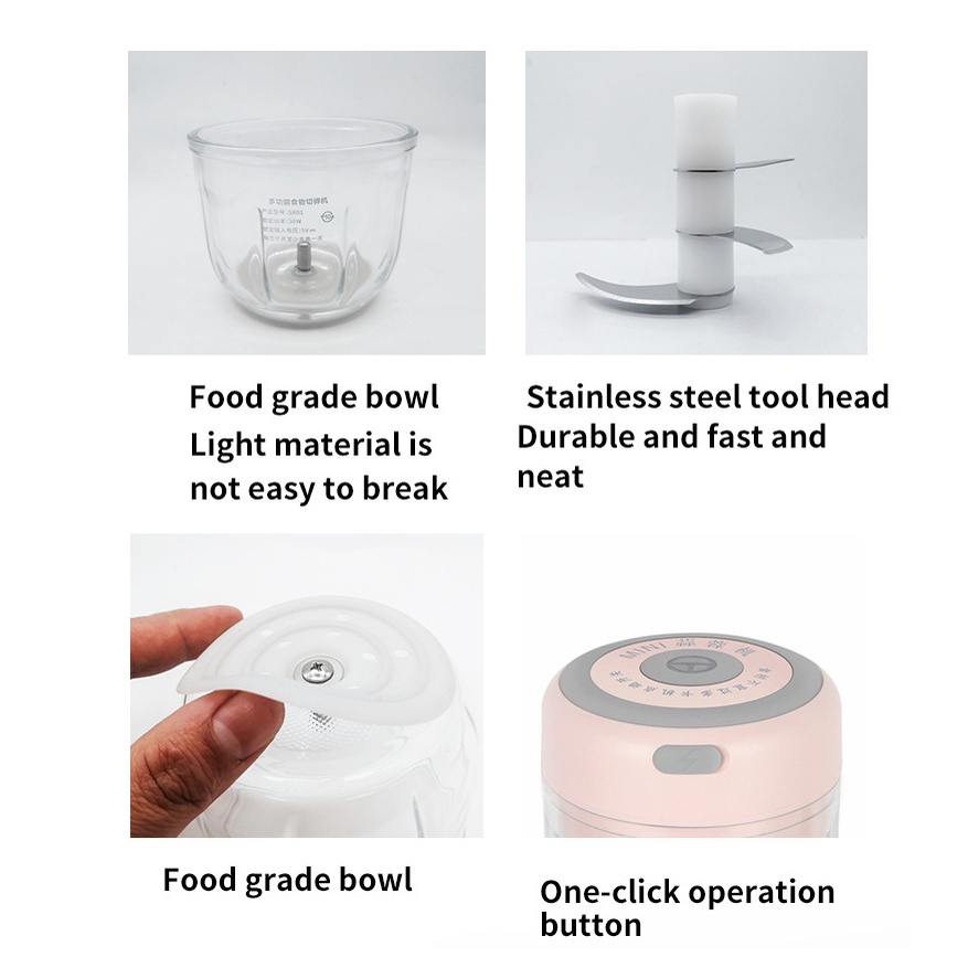 250ml USB Mini Chopper USB Mini Food Processor Usb Blender mini Serbaguna Blender Bumbu Portable