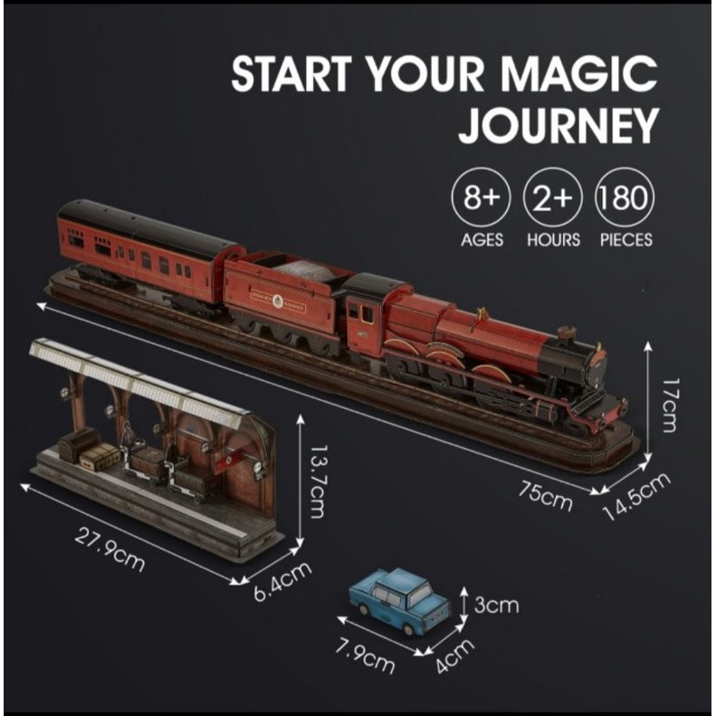 Harry Potter Hogwarts Express Set Mainan 3D Puzzle Anak Cubicfun