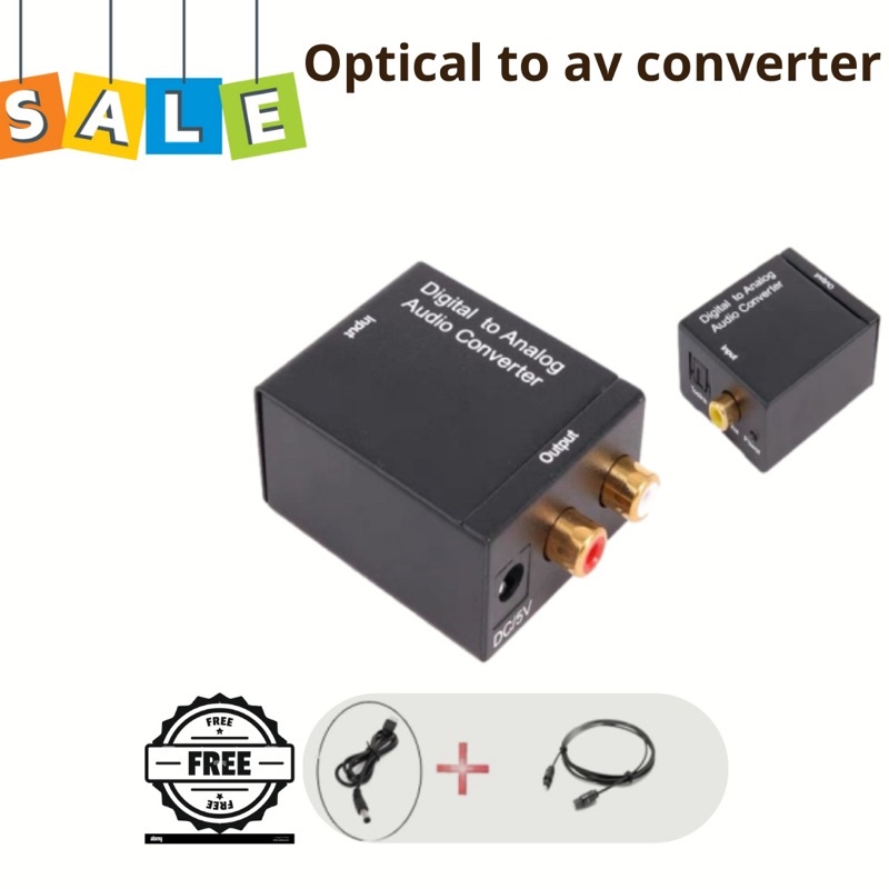 CONVERTER OPTICAL TO AV RCA DIGITAL AUDIO TO ANALOG AUDIO CONVERTER FREE kabel optical