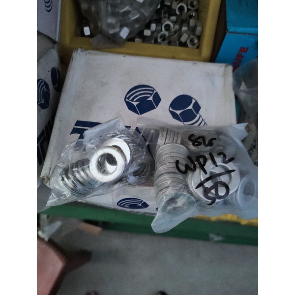 ring plat stainless m12 kunci 19 mm tebal/ ring plat m12 stainless 304 kunci 19 drat pitch 1.75 / ri