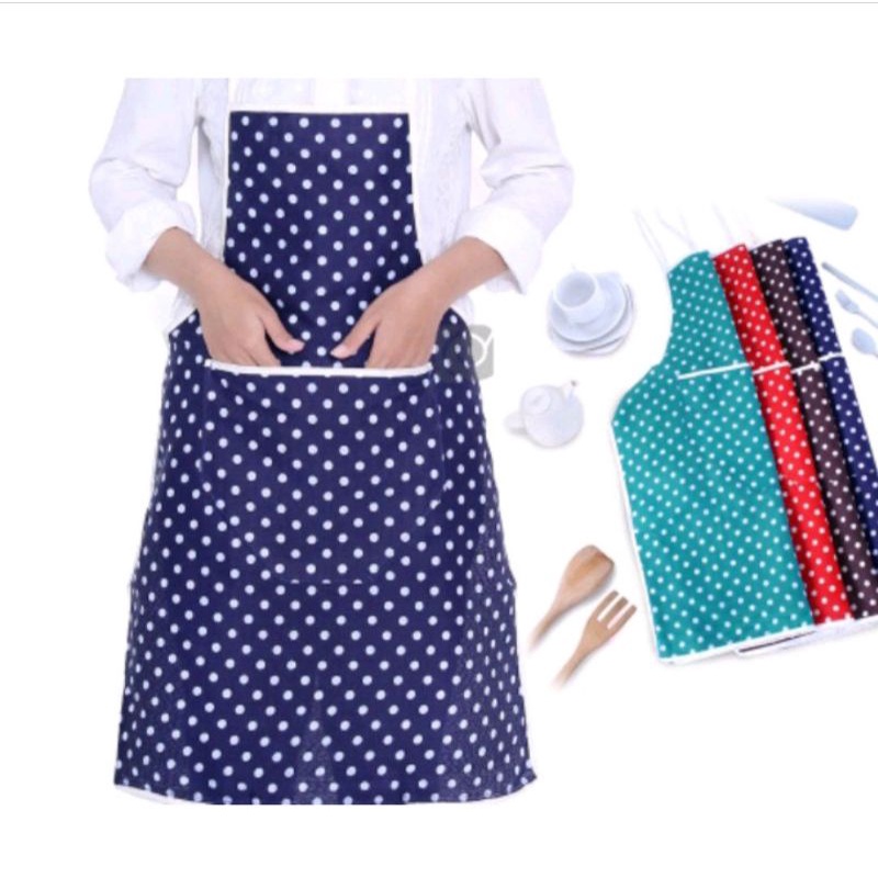 Celemek Anak Apron Kain Polkadot Apron Masak Kain Celemek Dapur