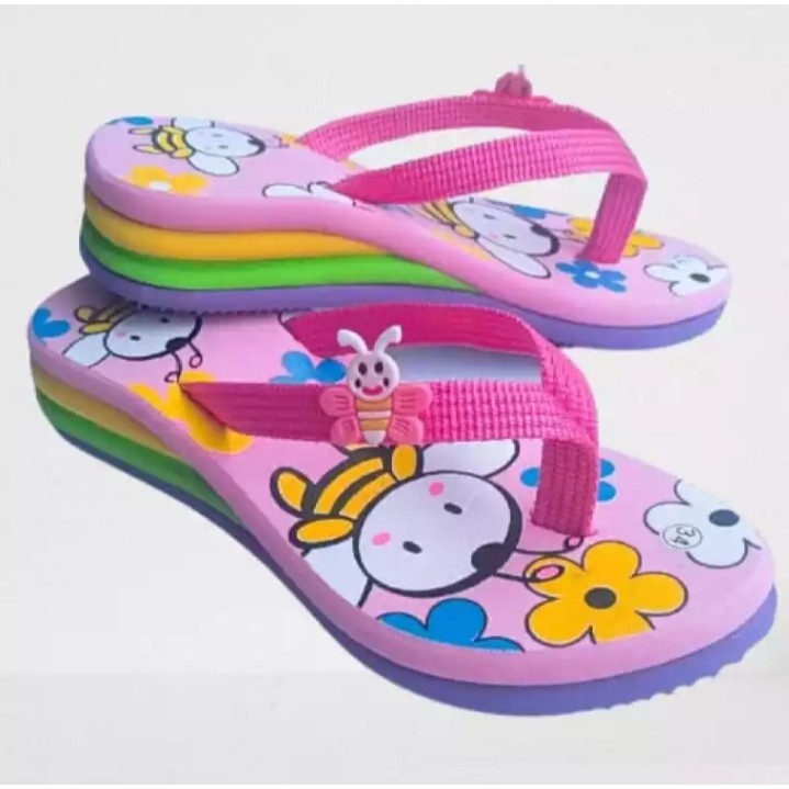 SANDAL ANAK WEDGES LEBAH/SANDAL ANAK LUCU/SANDAL ANAK KEKINIAN/SANDAL ANAK KARAKTER