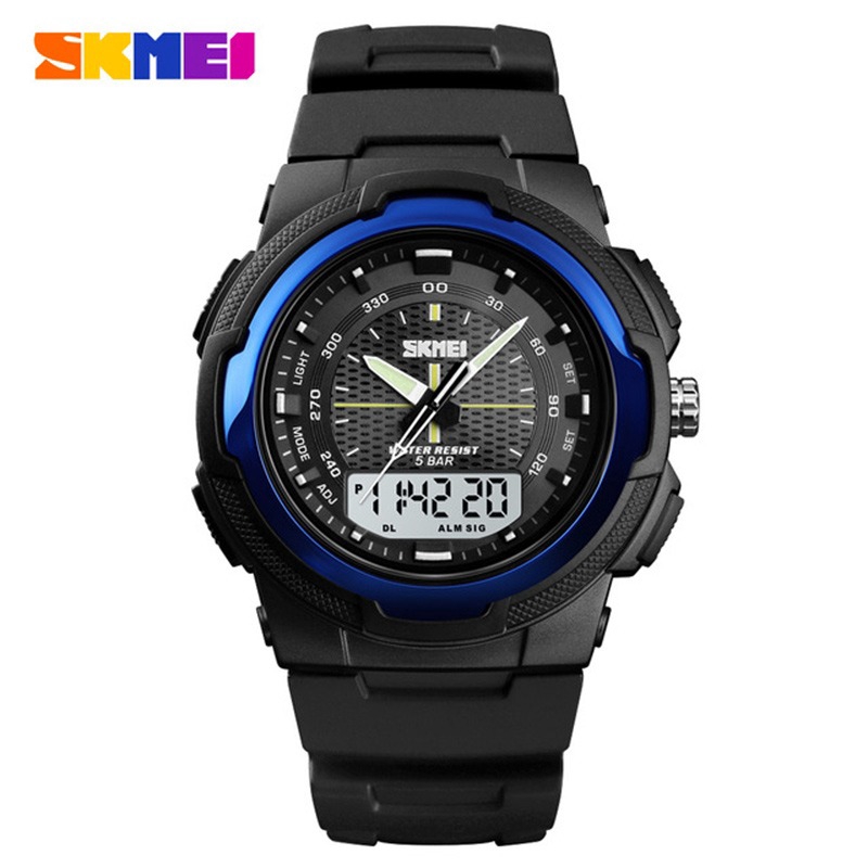 SKMEI 1454 Jam Tangan Pria Digital Analog Dual Time WK-SBY