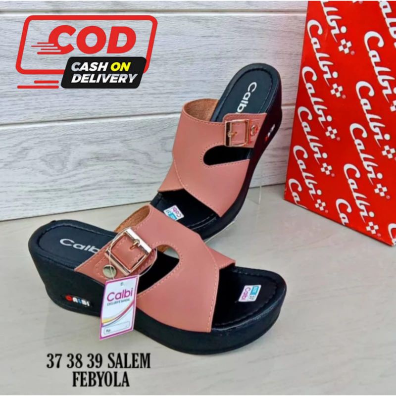 Sandal Wanita Calbi Model Terbaru/Sandal Pesta Kondangan/Sandal Wedges Wanita Remaja Trendi GRATIS ONGKIR