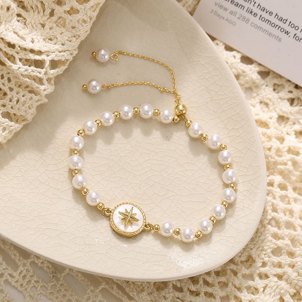 gelang mutiara bintang retro star pearl bracelet jge115(3d4)