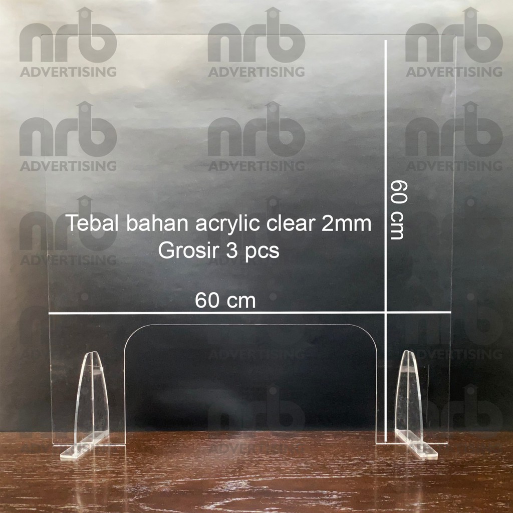 

PARTISI AKRILIK KASIR / SEKAT / PEMBATAS / DIVIDER UNIVERSAL 2MM UKURAN 60x60CM