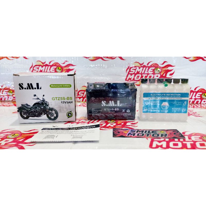 BATERAI/AKI MOTOR S.M.L Kph,Beat,Vario,Scoopy,Mio,Jup,Supra,Vixion,Cbr250,Ninja250,Nmax,Klx,Crf,Fu