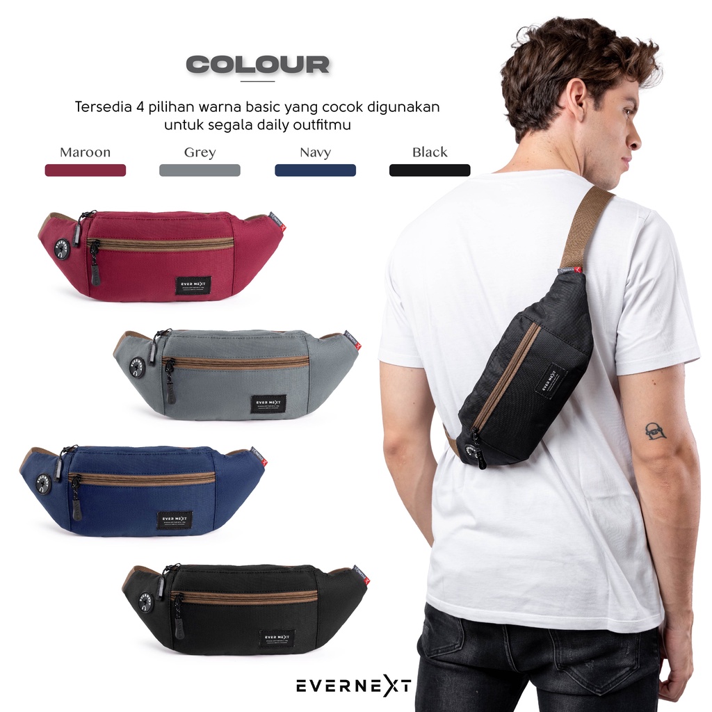 (FREE KEYCHAIN) Tas Selempang Tas Slempang Serbaguna Waist Bag Unisex Cowok Cewek Ada Lubang Headset