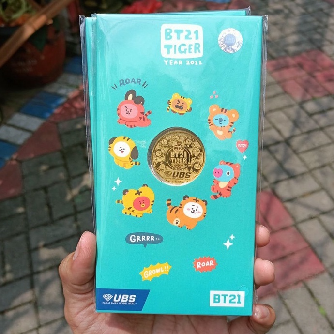 Logam Mulia UBS Seri BT21 Tiger BTS Merchandise 0.1 gr