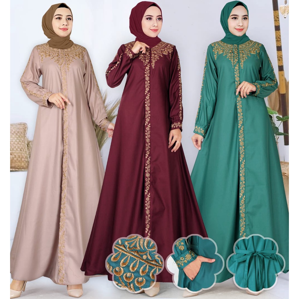 Gamis Toyobo Bordie Gamis Jersey Premium Jumbo ld 130 120 Dress Busui Murah Terbaru Kekinian 2021