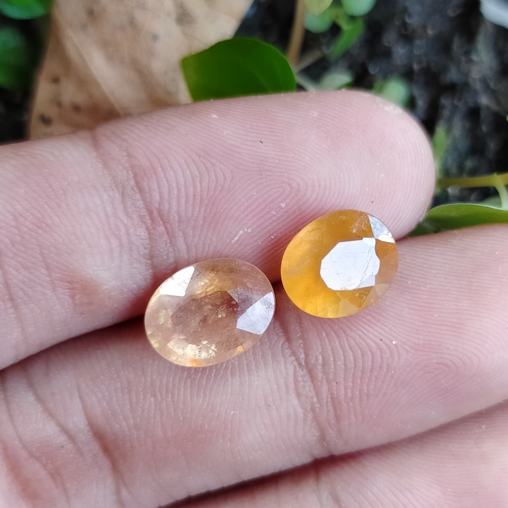 batu yellow safir afrika natural bkn yaman api wulung koleksi moonstone permata siem delima