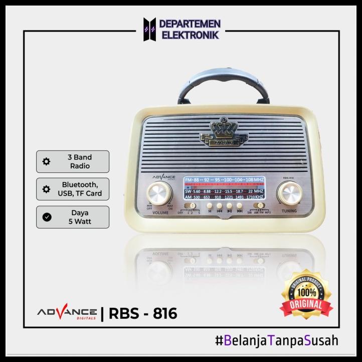 Advance Portable Speaker Radio Bluetooth Rbs 816 Classic