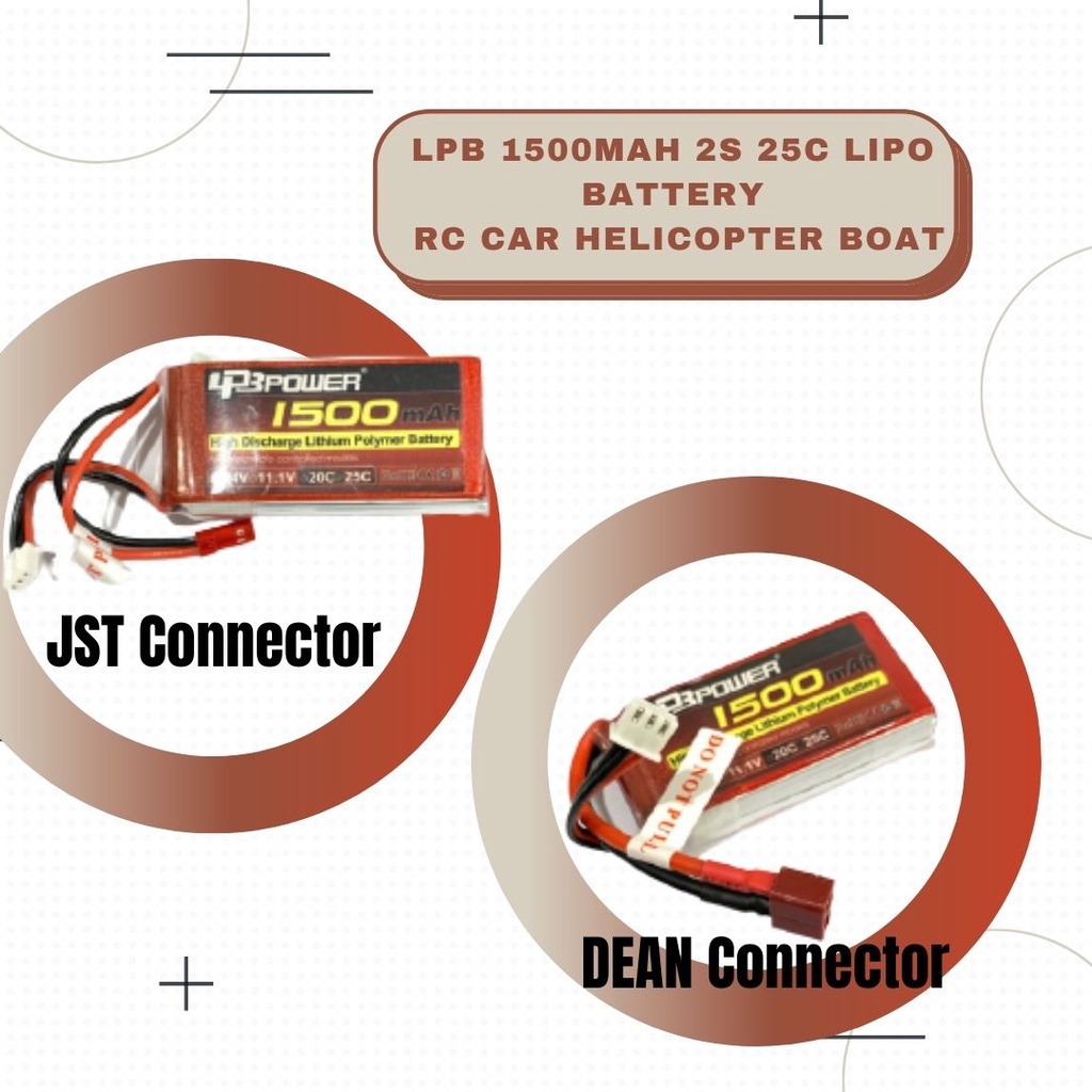 LPB 1500mah 2S 25C Lipo Battery RC Car Helicopter Boat
