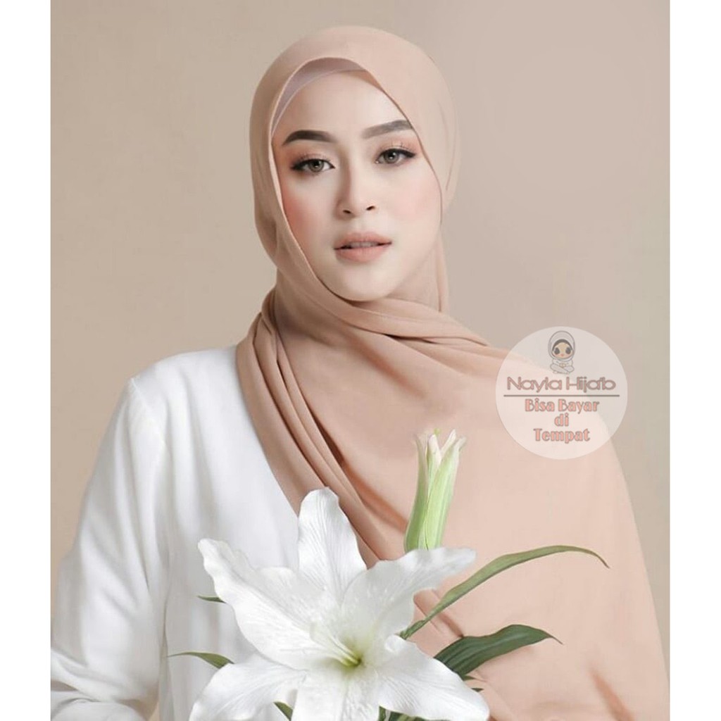 Jilbab Pashmina CERUTY BABYDOLL Hijab Pashmina Ceruty Terbaru Kerudung Pashmina Ceruty  Nayla Hijab