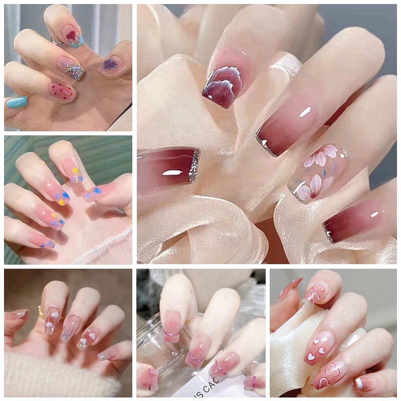 R401-r420 24pcs / box Kuku Palsu Full Cover Untuk Nail Art