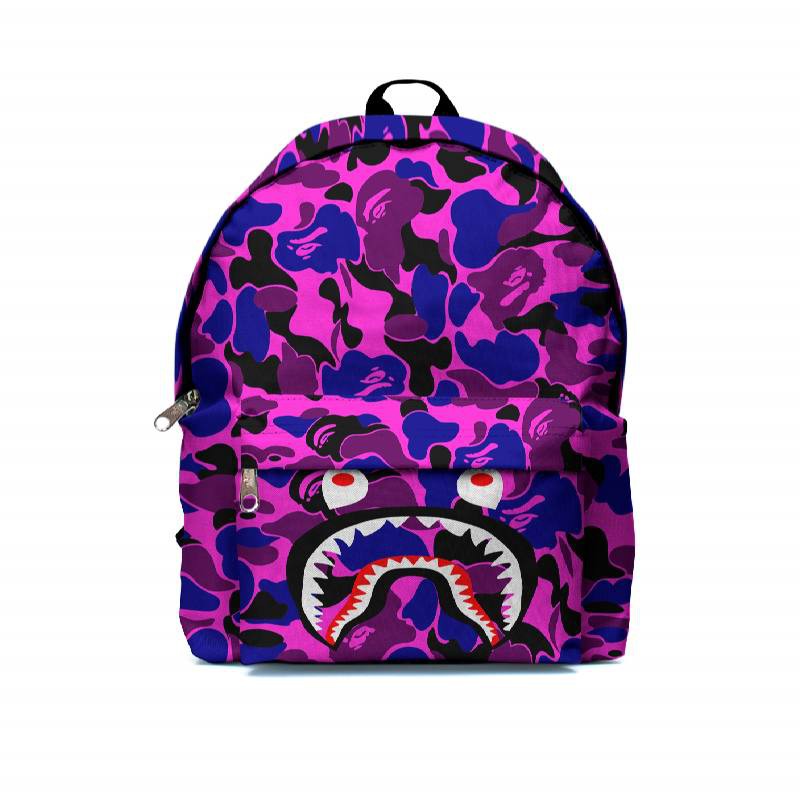 [HD CUSTOM] Tas Ransel Backpack A BATHING APE BAPE CAMO SHARK Full Print Sublimation Art 8