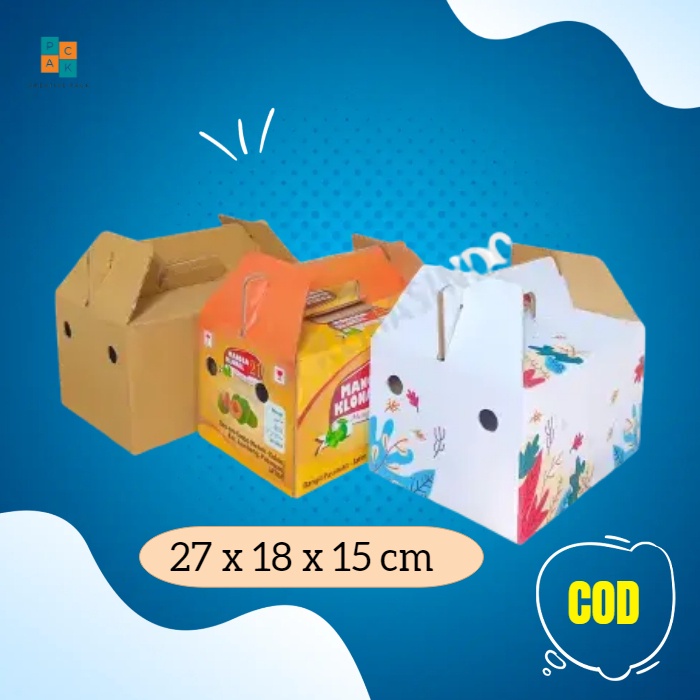 

Box 27x18x15 cm kardus kerdus jinjing tenteng kemasan boxbuah mangga alpukat klonal harummanis handle gift hampers kotak hadiah oleh oleh kotak kado