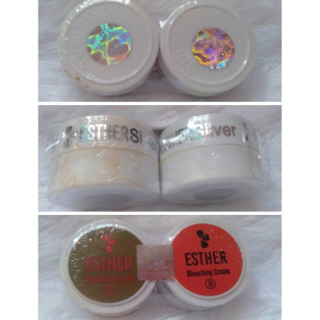 Esther silver holo kotak original (cream saja)
