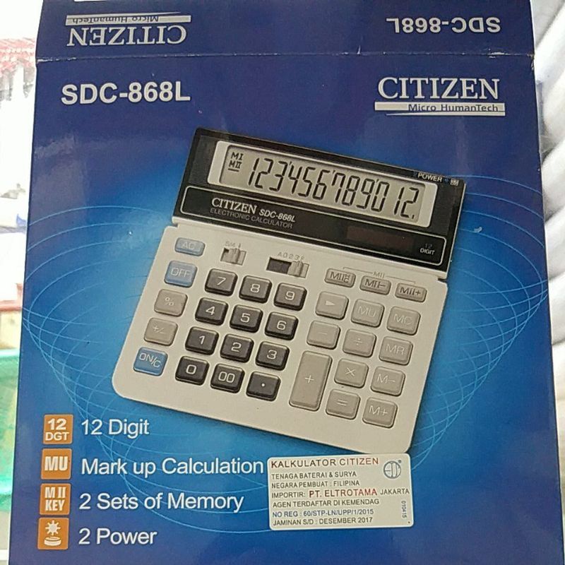 

Kalkulator Citizen SDC868L