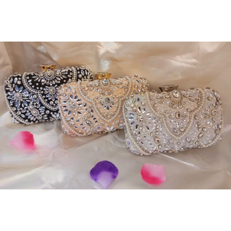 tas pesta glitter manik swarovski batu permata crystal kristal glittery mewah glamour luxury party b