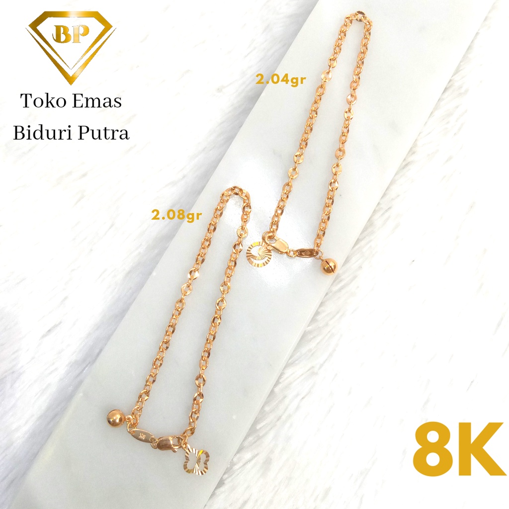 Gelang Fancy Rantai Perhiasan Emas Asli Kadar 8K/375 toko emas biduri putra