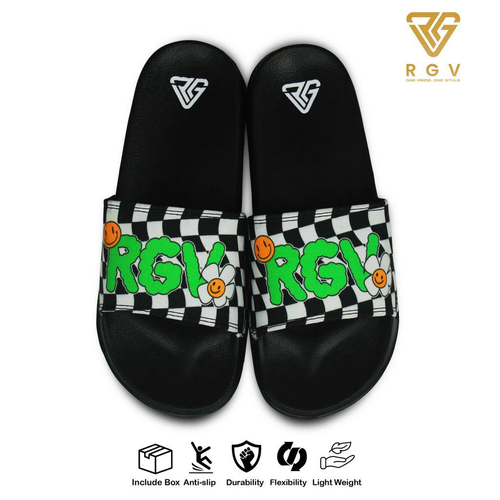 RGV - SANDAL PRIA DAN WANITA SLIDE SLIP ON SENDAL ANTI LICIN RINGAN SELOP GROOVY FLOWER