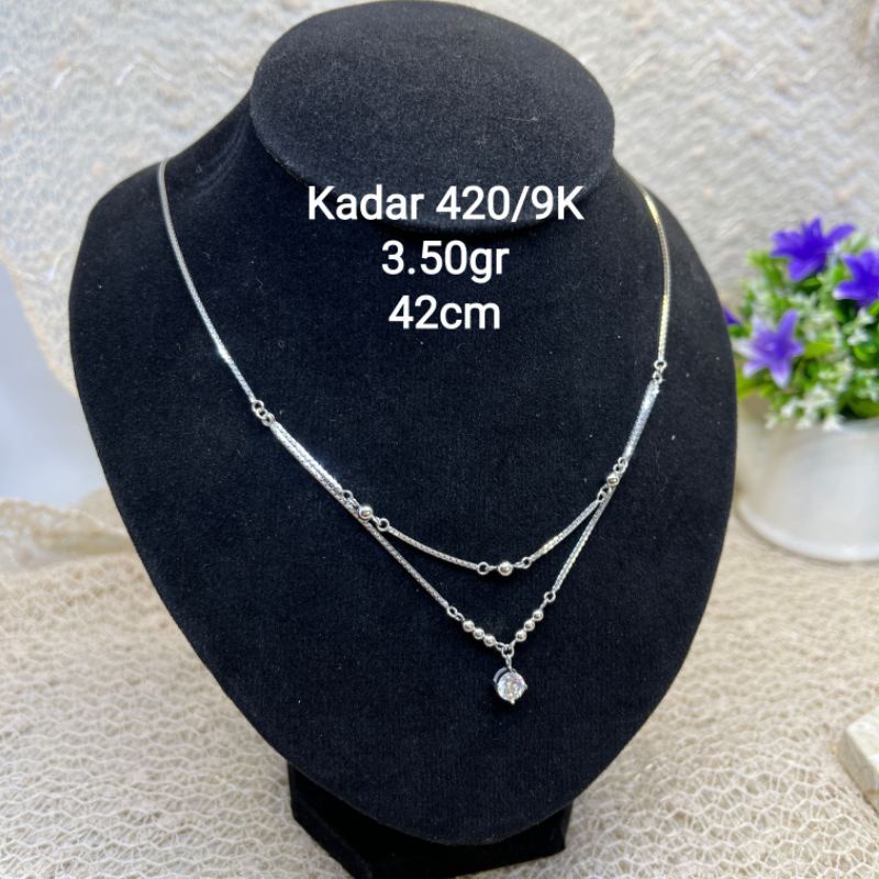 EMAS/ KALUNG KOYE EMAS PUTIH/ KALUNG MAS PUTIH/ KALUNG MAS PUTIH KADAR 420/ KALUNG EMAS PUTIH 9K/ KA