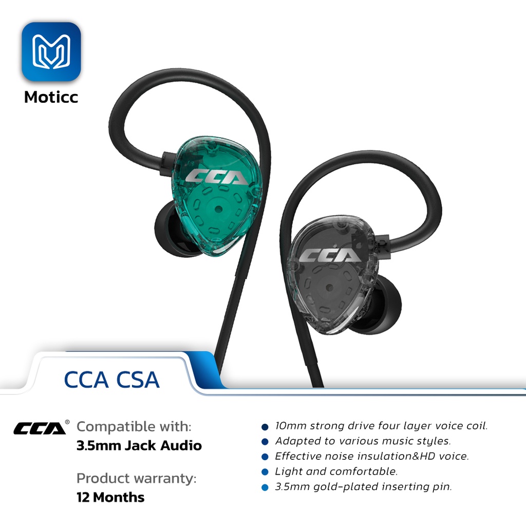 CCA CSA with Mic In-Ear Earphone Stereo Headphones Hands-free Subwoofer