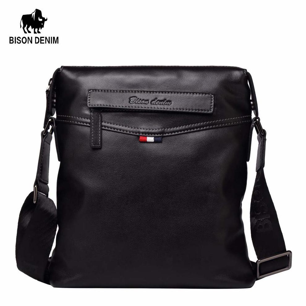 Paling Murah Bison Denim-Tas Selempang Pria Kulit Sapi Asli Bison Denim Original Bison N2490-1B