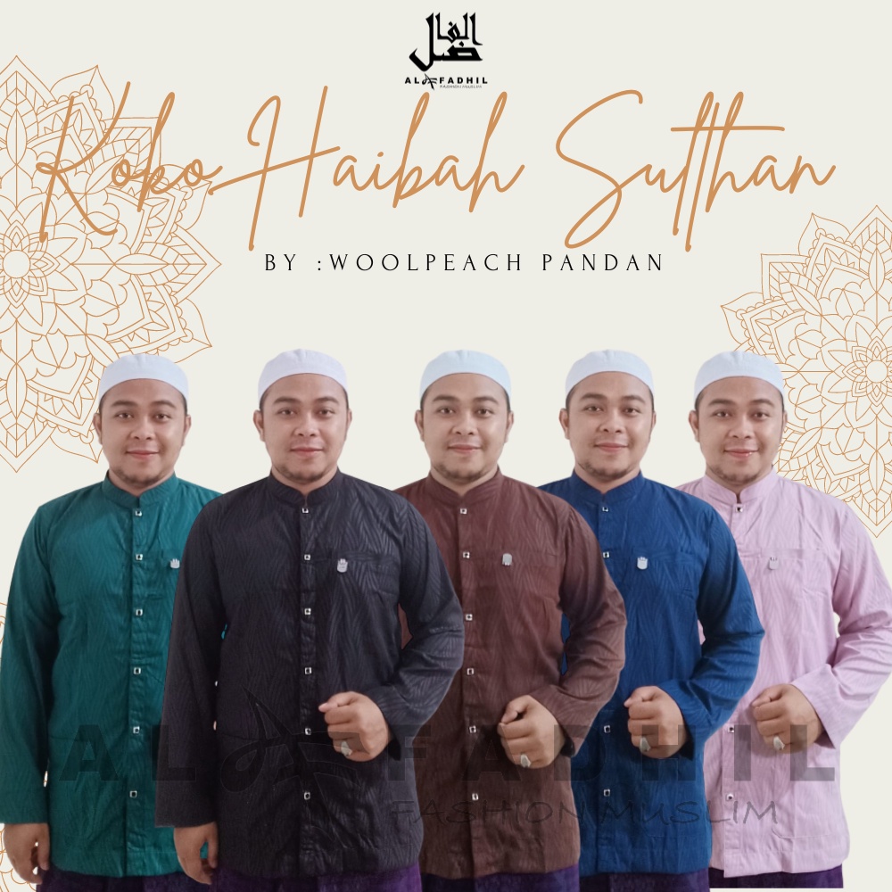 Al Fadhil Koko SULTHAN PANDAN Koko Haibah Pria Lengan Panjang Dewasa Koko Fashion Muslim Pria Premiu