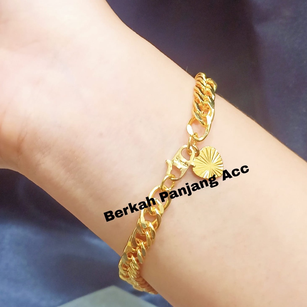 Gelang Rantai+gelang rantai Emas Dubay logam anti karat