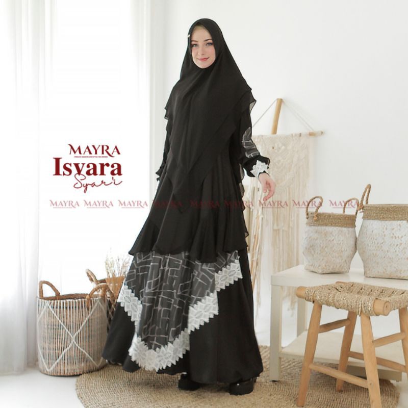 DMC | ISVARA Syari By Mayra GAMIS / ABAYA SET KHIMAR BABYDOLL ARMANY MARIGOLD TOYOBO