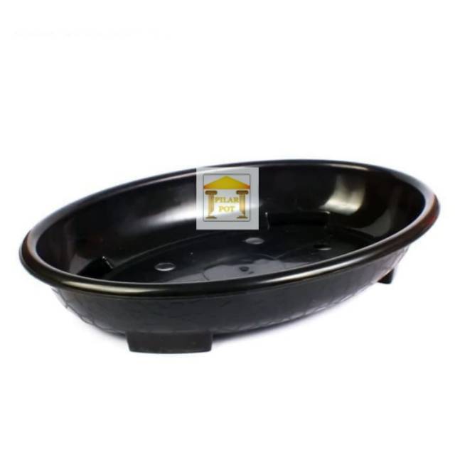 pot bunga tanaman bonsai oval 08 warna hitam 40cm